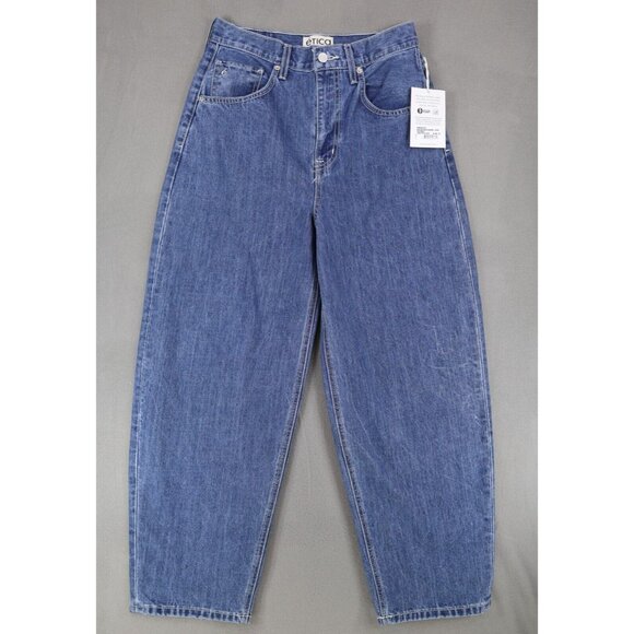 NEW ETICA Iris Relaxed Barrel Denim Jeans Size 27 Fistral Slouchy Baggy Casual - Picture 1 of 6